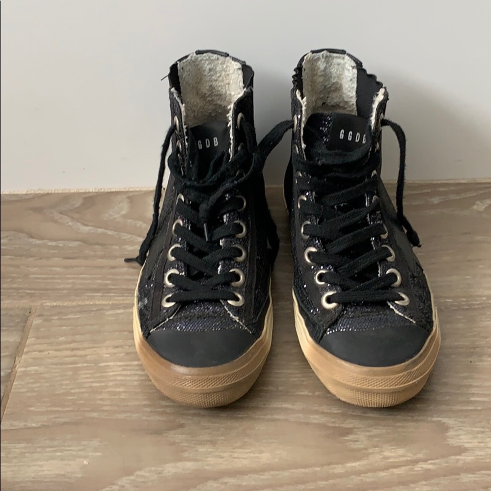 Golden Goose Del Brand V-Star 1 glitter high tops